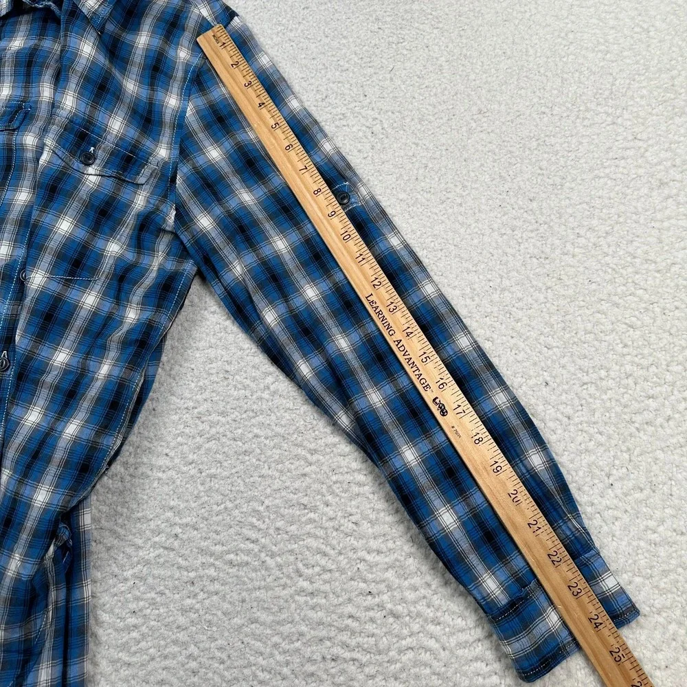 Vintage Denim & Supply‎ Ralph Lauren Shirt Womens Medium Button Front Plaid Blue